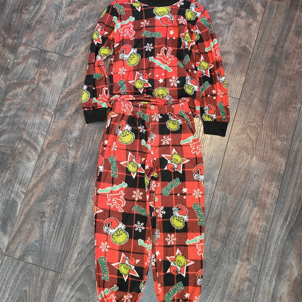 Kids Red and Black Grinch Pajama Set